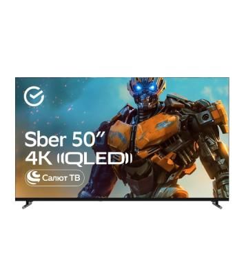 Телевизор Sber 50" SDX-50UQ6000DBA серый QLED 4K UHD 60Hz Smart TV Салют ТВ 2GB/32GB