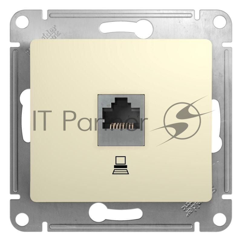 Механизм розетки комп. 1-м СП Glossa RJ45 беж. SchE GSL000281K