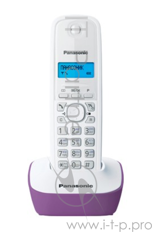 Телефон беспроводной (DECT) Panasonic KX-TG1611RUF (сиреневый) АОН, Caller ID,12 мелодий звонка,подсветка дисплея,поиск трубки