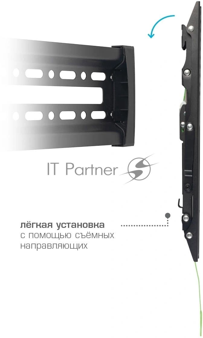 Кронштейн Arm media PLASMA-12 черный Кр. стал. наст. для TV 35"-75", max 60 кг, 1 ст св., нак. 0°-12° от ст. 37 мм, max VESA 600x400 мм.