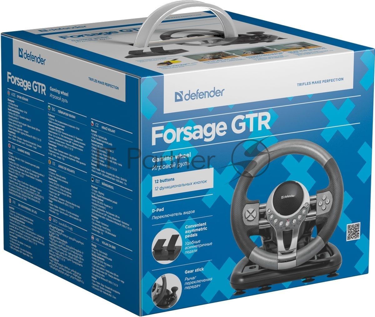 Игровой руль Defender FORSAGE 12 кн+2перекл.+1перекл. 8-ми позиц., USB