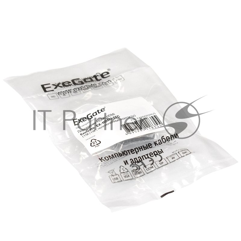 Переходник Exegate EX284925RUS HDMI-HDMI EX-HDMI-FFC (19F/19F, позолоченные контакты)