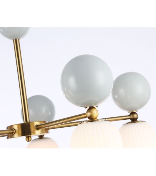 Светильник Ambrella light LH53104/5 BS/GR/FR латунь/серый/белый матовый G9*5 max 28W D650*750