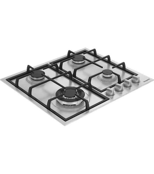 Газовая варочная поверхность Hotpoint HGMT 642 W IX, 4 конфорки, нержавеющая сталь, 7800 Вт