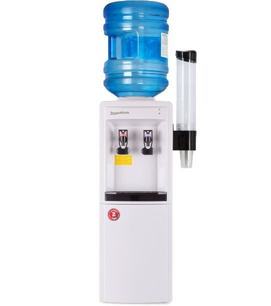 Кулер для воды Aqua Work 0.8-LR, верхняя загрузка, нагрев 96 °С, охлаждение 7 °С, белый с чёрным