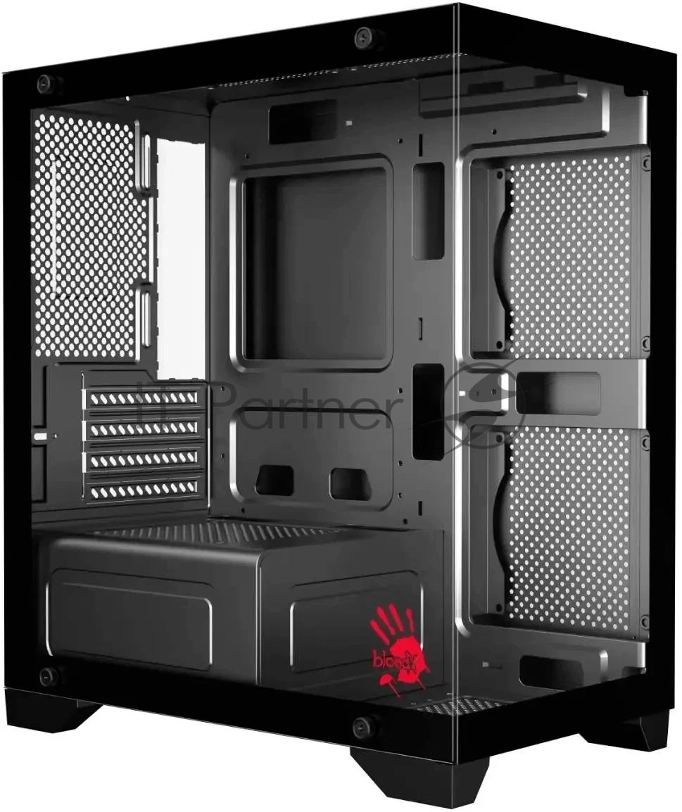 Компьютерный корпус Bloody BD-CC103 черный без БП mATX 7x120мм 1xUSB 2.0 1xUSB 3.0 audio bott PSU