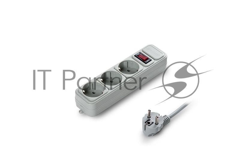 Сетевой фильтр Exegate SP-3-3G (3 розетки, 3 м, евровилка, серый)