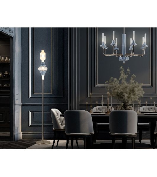 Светильник Ambrella light LH53132 GD/WH/GB золото/белый/серо-синий 8W 3000K D250*1635