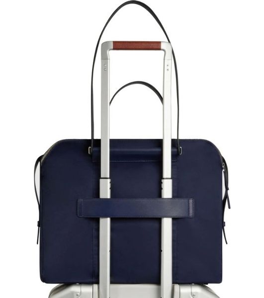 Деловая сумка женская Piquadro Lyra BD4574W92T/BLU с отделением для ноутбука 14" темно-синяя нейлон/натур.кожа