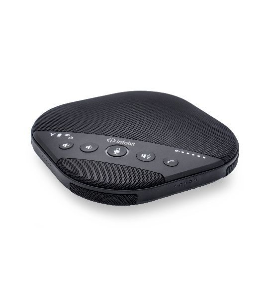 Спикерфон Infobit [iSpeaker M600] Комплект беспроводных всенаправленных спикерфонов, 5,8G, 5-метровый захват на 360 градусов, можно объеденить в каскад до 2х штук. Для помещений до 100 квадратных метров и 30 человек.