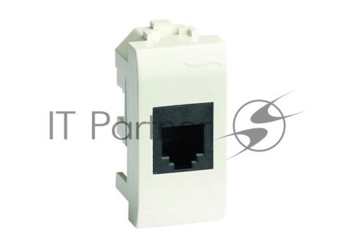 Розетка компьютерная DKC Brava 76458B RJ45 кат.6, 8P8C, белая, 1 мод