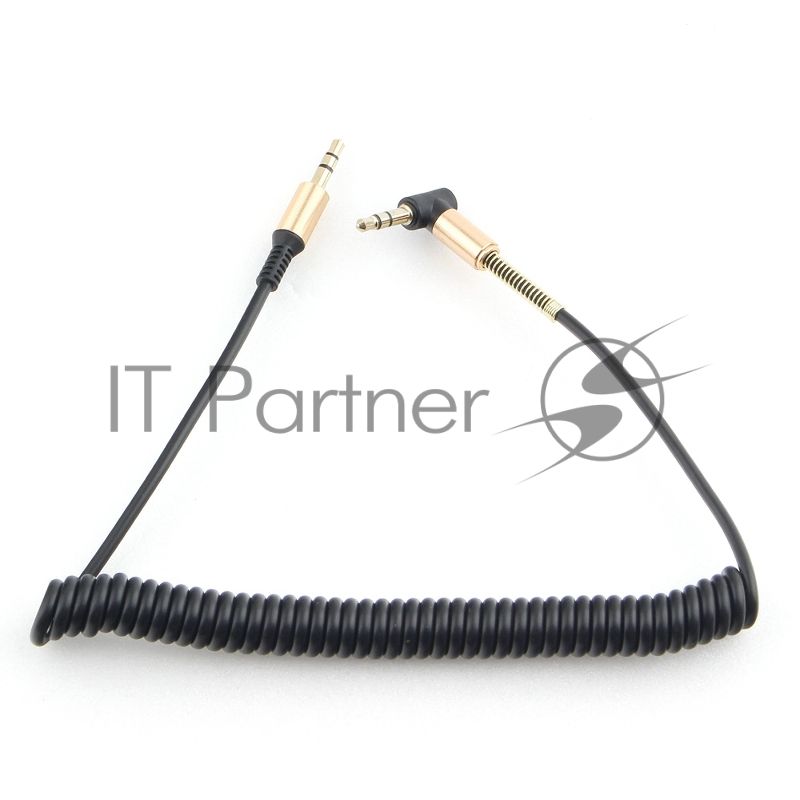 Кабель Cablexpert аудио 90˚ спиральный CCAB-02-35MMLC-1.8MB. 3.5 Jack (M)/3.5 Jack (M), черный, 1.8м, блистер