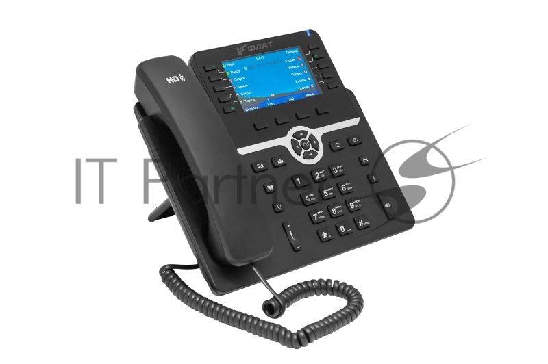 IP-телефон Flat-Phone B10: 20 SIP-аккаунтов, 2 порта 10/100/1000BASE-T (RJ-45), ЖК-дисплей, PoE, адаптер питания 220В