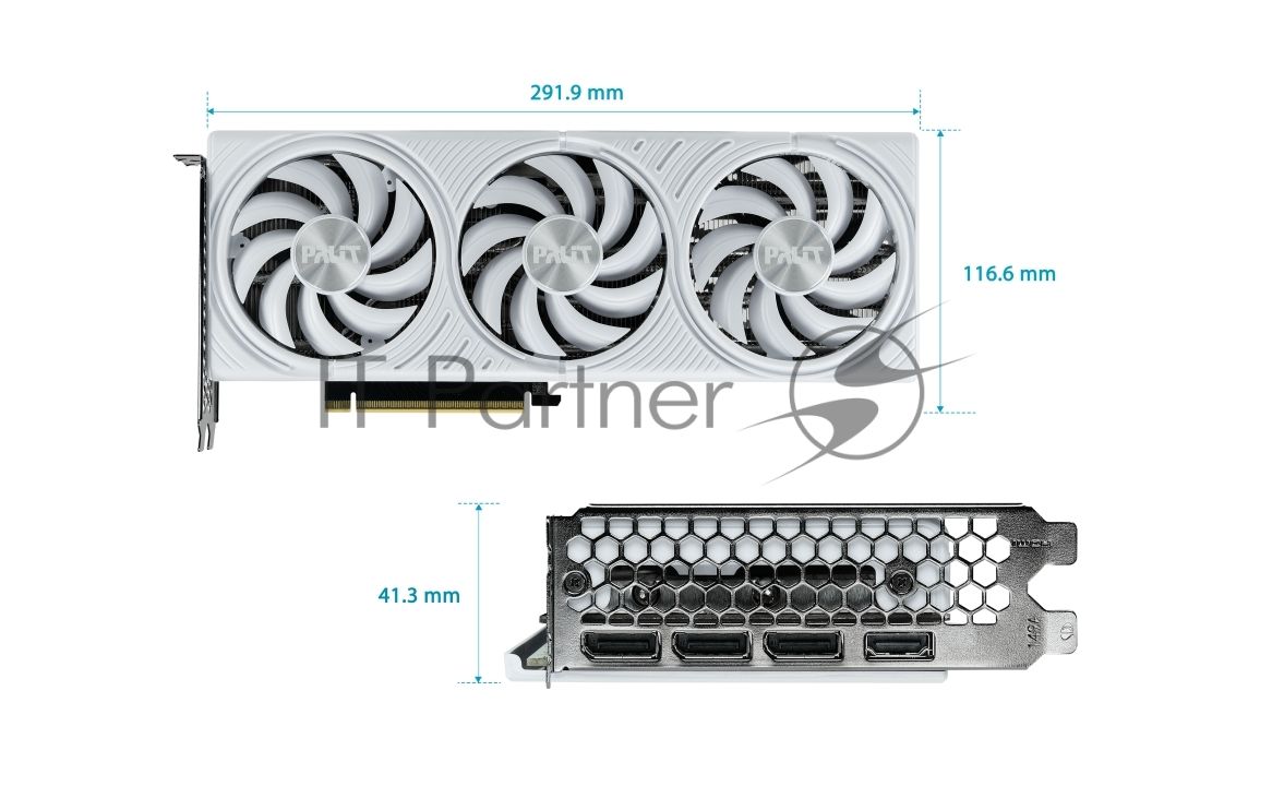 Видеокарта Palit GeForce RTX 5070 WHITE OC, 12 GB GDDR7, 192 bit, 3xDisplayPort, HDMI, GPU 2325 MHz