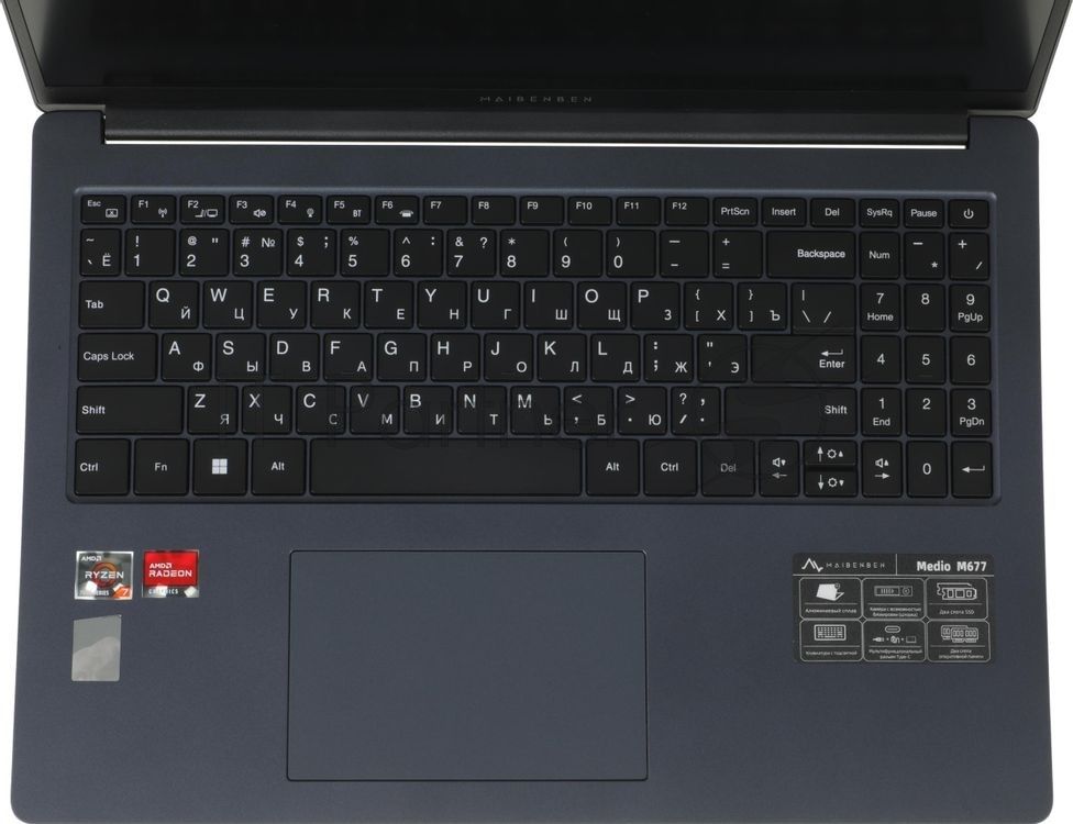 Ноутбук Maibenben M677/16"/IPS/AMD Ryzen 7 7730U/16Gb/1Tb SSD/AMD Radeon Graphics/Windows 11 Home/синий/1.79kg