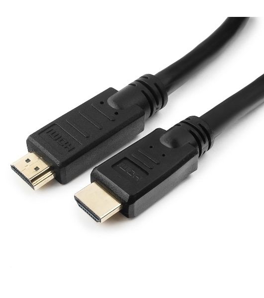 Кабель Cablexpert HDMI CC-HDMI4-30M, 19M/19M, v1.4, медь, позол.разъемы, экран, усилитель сигнала, 30м, черный, пакет