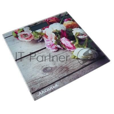Весы напольные электронные АКСИНЬЯ КС-6009 Букет: 180 кг, 28*28см (10)