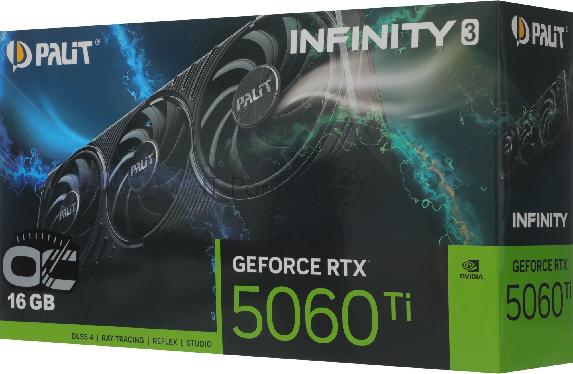Видеокарта Palit GeForce RTX 5060 Ti Infinity 3 OC, 16 GB GDDR7, 128 bit, 3xDisplayPort, HDMI, GPU 2407 MHz