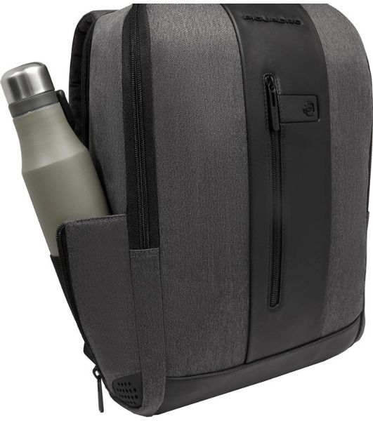 Рюкзак мужской Piquadro Brief2 CA4818BR2/GRN серый/черный нейлон/натур.кожа