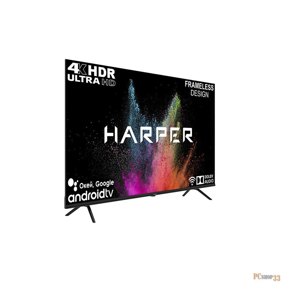 Телевизор Harper 55" 55U770TS черный LED UHD UHD 60Hz Android TV 2/16Gb