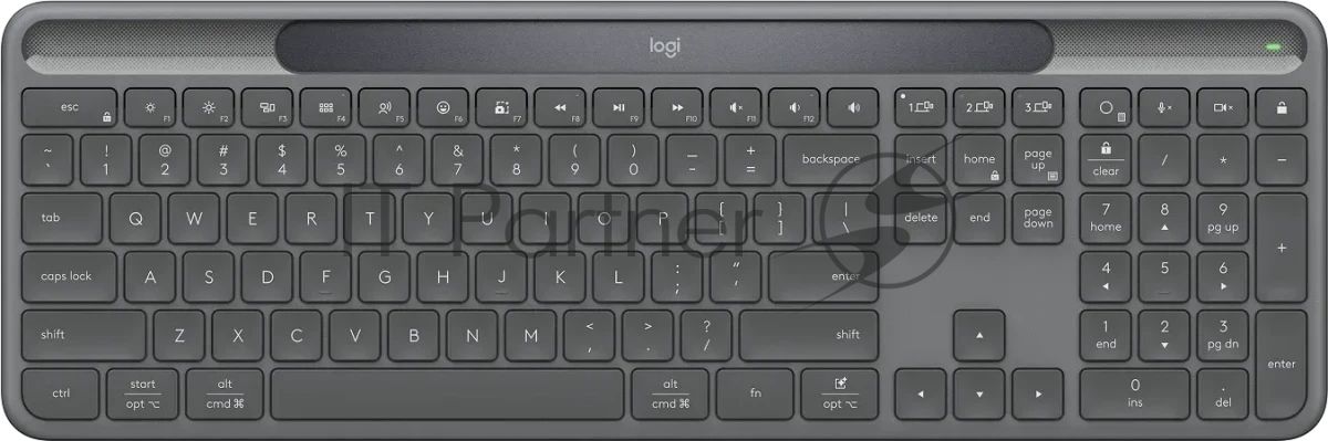Клавиатура Logitech Signature Slim Solar K980 беспроводная, Bluetooth, серый