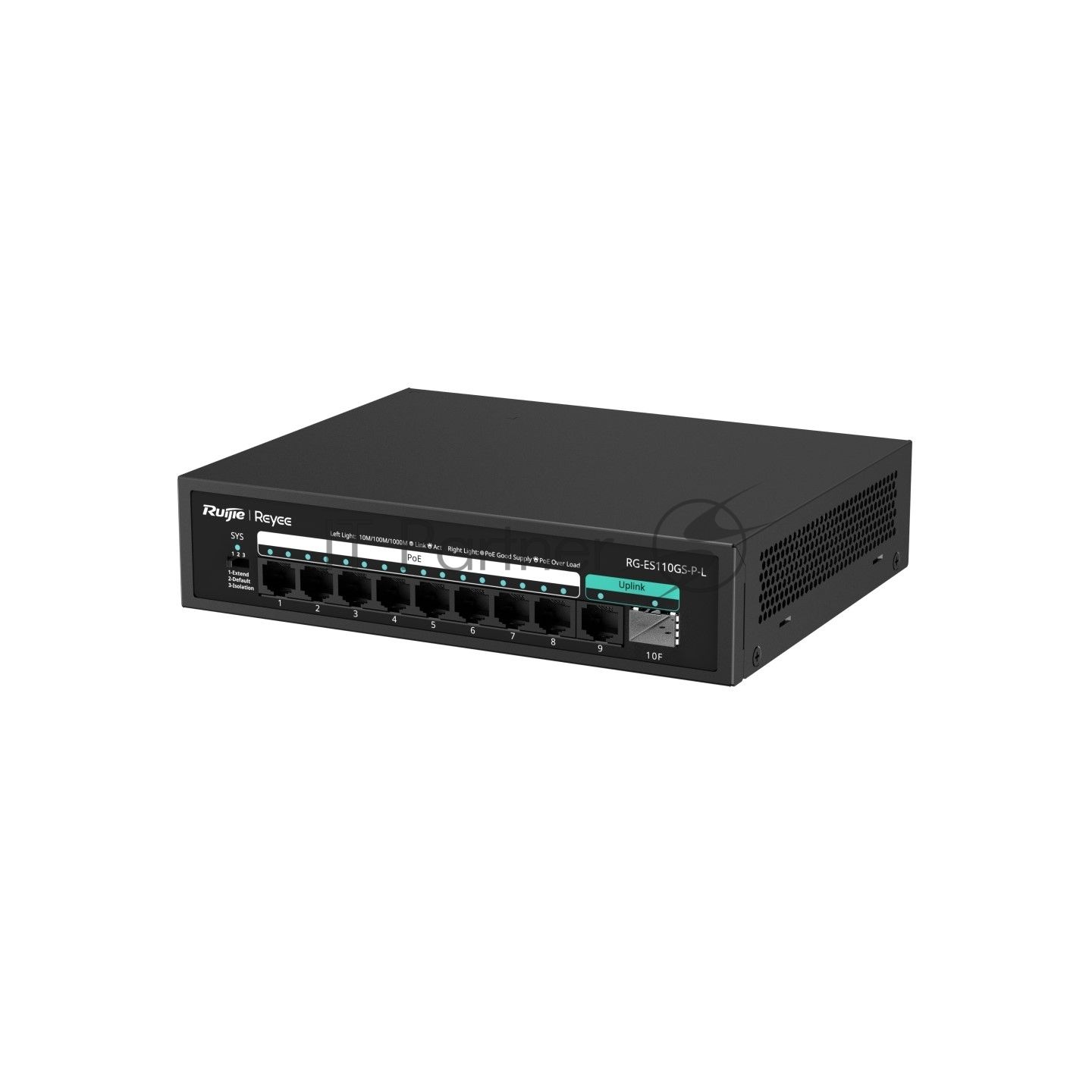 Коммутатор Ruijie Reyee RG-ES110GS-P-L, 8×1 Гбит/с PoE + 1×1 Гбит/с + 1×1 Гбит/с SFP, неуправляемый