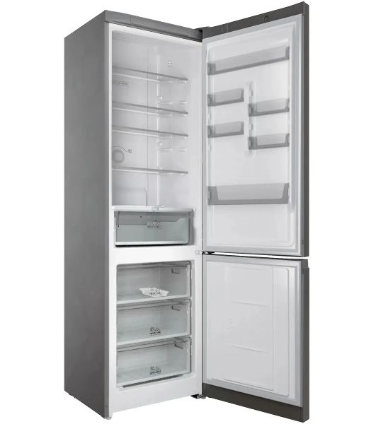 Холодильник Hotpoint HT 6200 S серебристый двухкамерный 240/83л морозилка снизу, No Frost