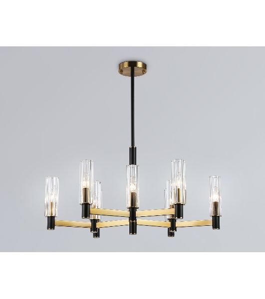 Люстра Ambrella light LH55513/9 BK/BS/CL черный/латунь/прозрачный E14*9 max 40W D760*760