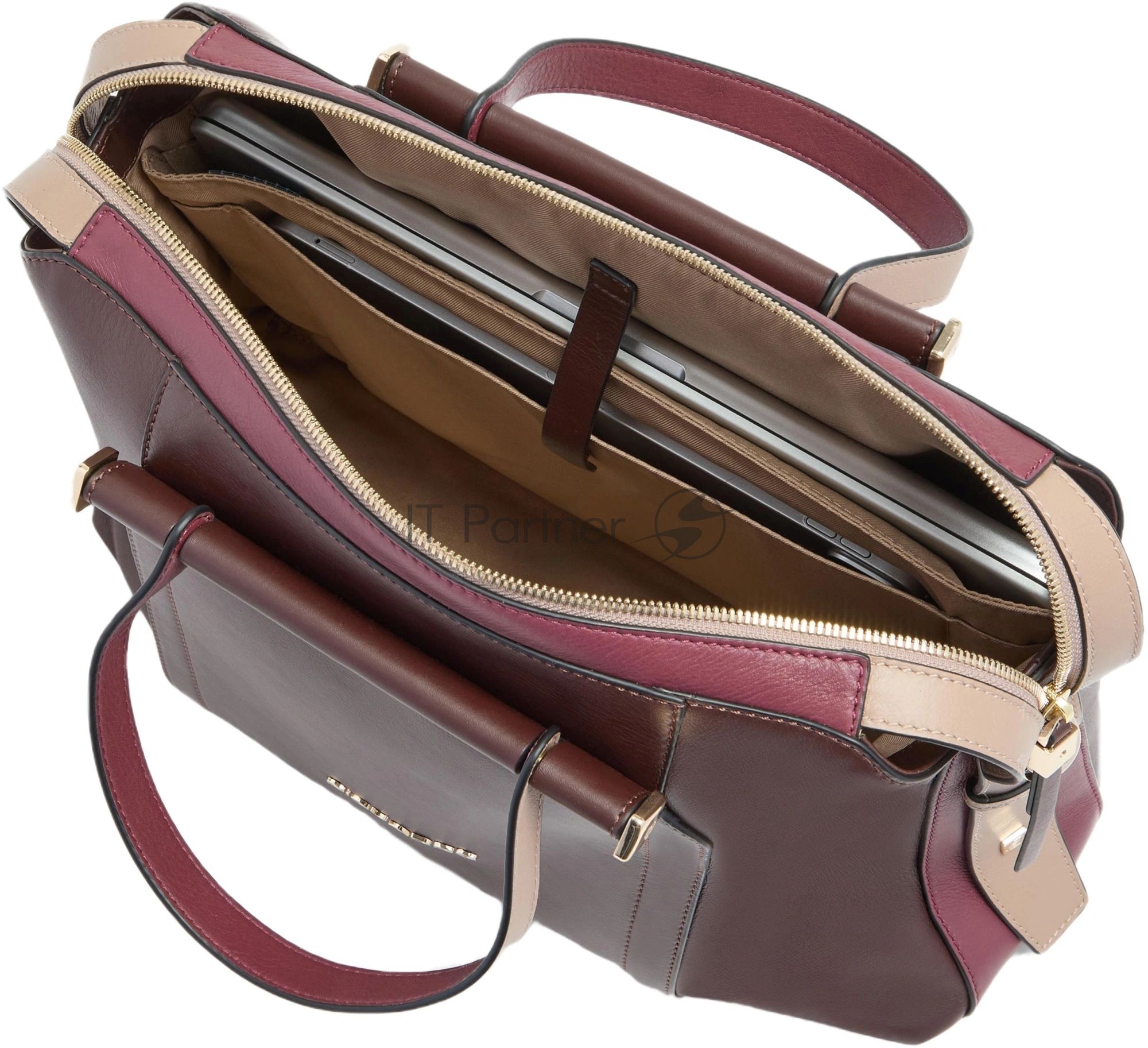 Деловая сумка женская Piquadro Circle CA4577W92/BORO с отделением для ноутбука 14" сливовая натур.кожа