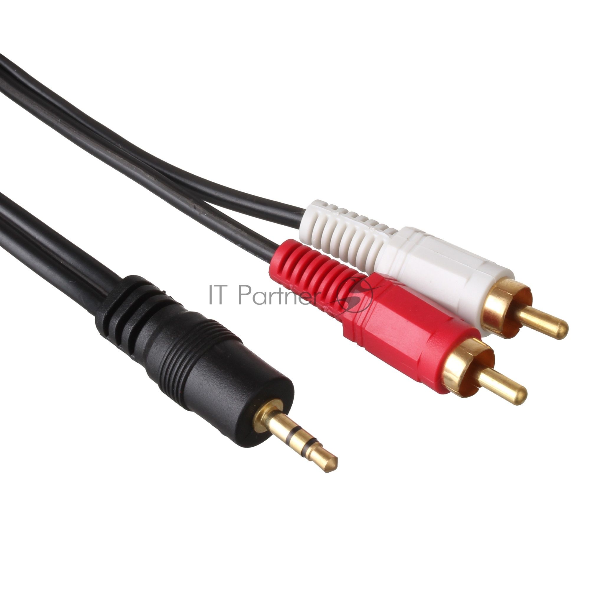 Кабель аудио Exegate 3.5мм Jack M - 2xRCA M 2м позолоченные разъемы