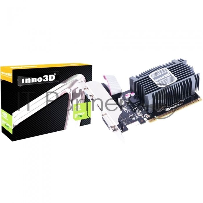 Видеокарта 1Gb <PCI-E> Inno3D GT730 c CUDA <GFGT730, GDDR3, 64 bit, HDCP, DVI, HDMI, Retail>