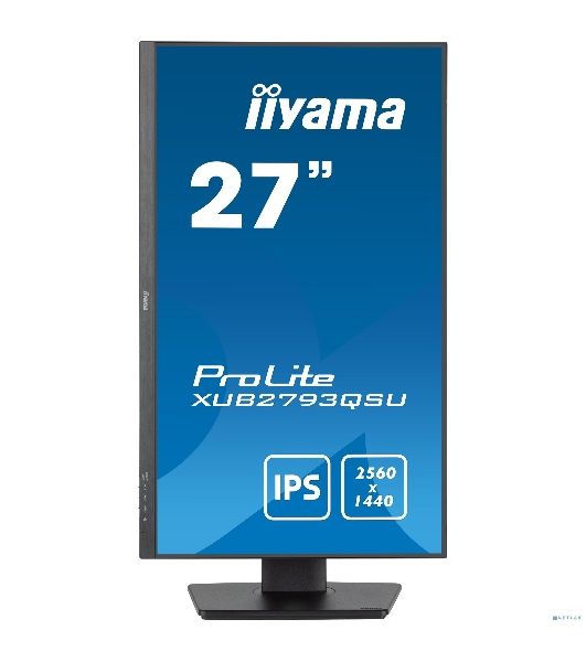 Монитор 27" Iiyama ProLite XUB2793QSU-B7 IPS 2560x1440, 100 Гц, 1 мс, 16:9, 300 кд/м², HDMI 2.0, DP 1.2, 3.5 Jack, USB Hub (2x USB 3.0), динамики (2x2 Вт), Adaptive-Sync, черный