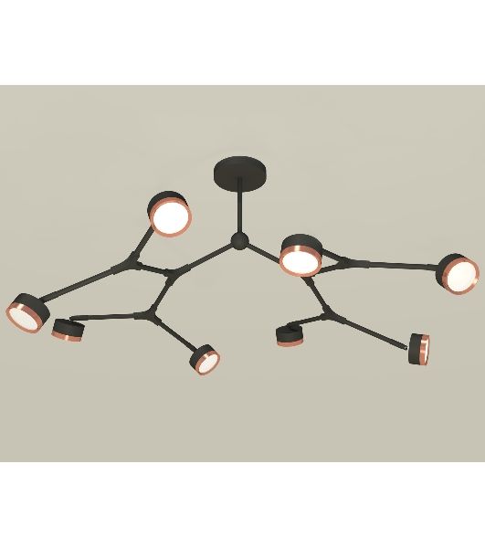 Светильник Ambrella light XB9060153/8 SBK/PPG черный песок/золото розовое полированное GX53 (C9060, N8126)