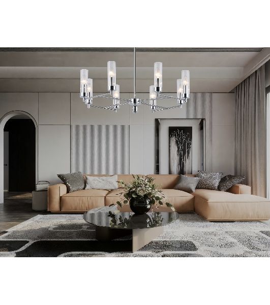 Люстра Ambrella light LH55152/8 CH/CL хром/прозрачный E14/8 max 40W D765*520