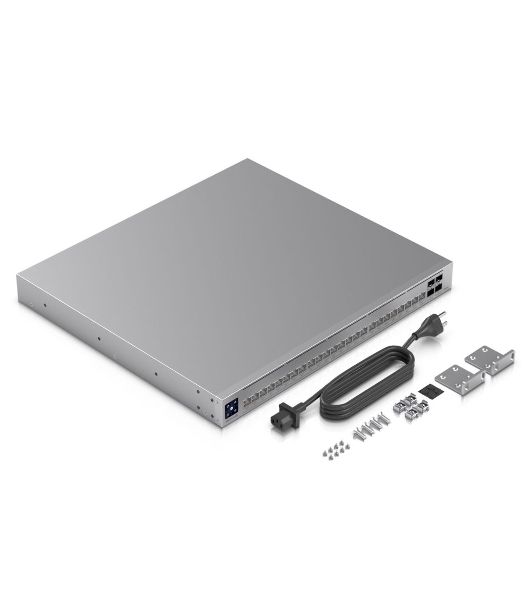 Kоммутатор PoE в стойку Ubiquiti UniFi Switch Pro HD 24 PoE, 22х 2.5G RJ45, 2х 10G RJ45, 4х 10G SFP+, раздача 600 Вт