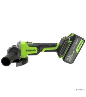Угловая шлифовальная машина аккумуляторная Greenworks AG590, 24V, б/щет, 125 мм, 8500 об/мин, Anti-Kickback,1х4Ач,ЗУ,кор 3201007CUB