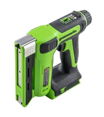 Степлер аккумуляторный Greenworks G24CS10 скобы тип 53: 6-14мм гвозди тип 47: 14мм