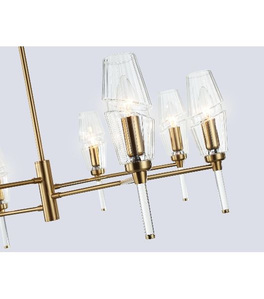 Люстра Ambrella light LH55202/8 BS/CL латунь/прозрачный E14*8 max 40W D800*520
