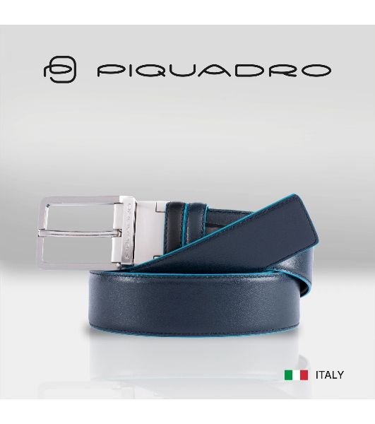 Ремень мужской Piquadro Blue Square CU2619B2/NBLU2, черный/темно-синий, натур.кожа