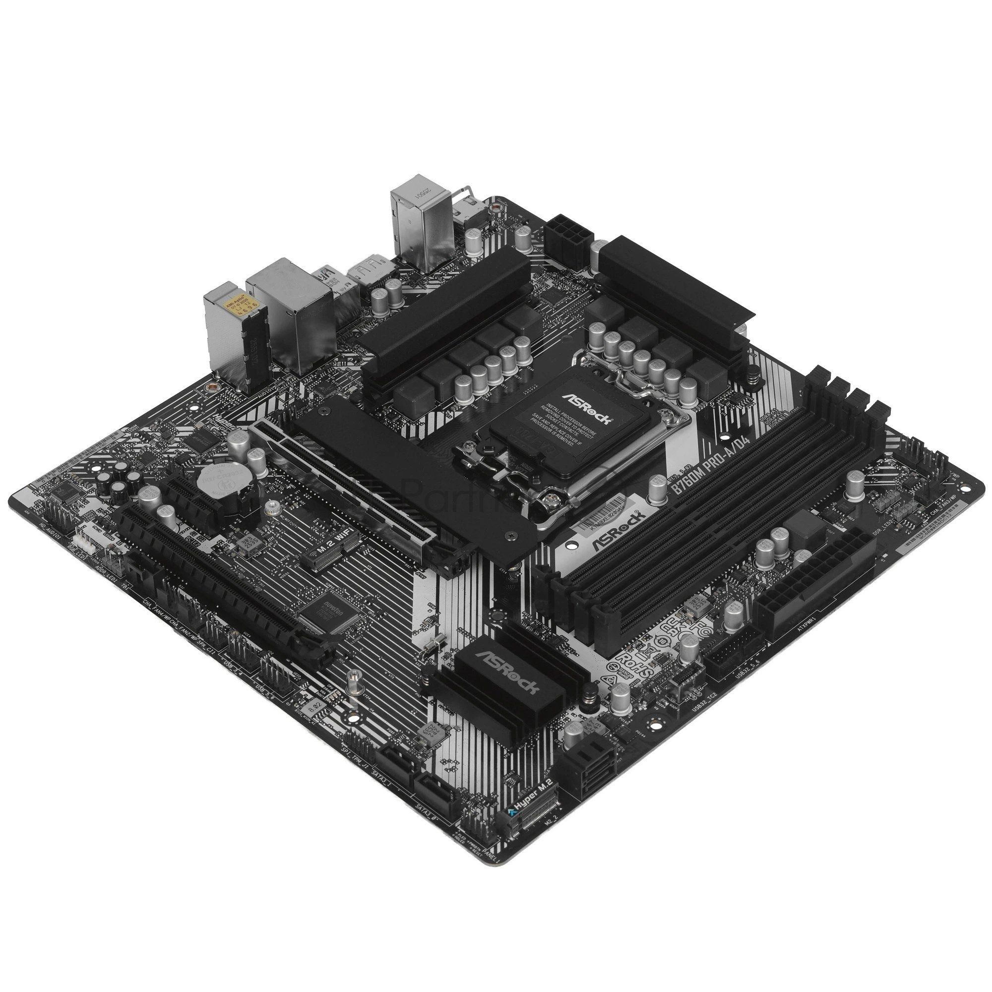Материнская плата ASRock B760M Pro-A/D4, LGA1700, Intel B760, 4xDDR4, 4xSATA 6Gb/s, 2xM.2, 1xPCIe 4.0 x1, 2xPCIe 4.0 x16, 1xHDMI, 1xDisplayPort, 1x2.5Gb LAN, 1xUSB 3.2 Gen1 Type-C, 3xUSB 3.2 Gen1 Type-A, 2xUSB 2.0, 3x3.5 мм, 7.1, microATX