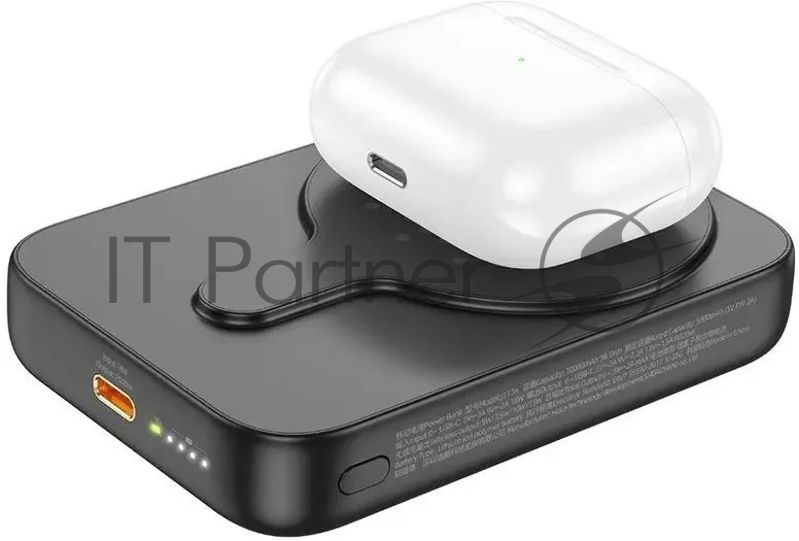 Портативный аккумулятор Hoco J117A Esteem 10000mAh QC/PD 20W 2A USB-C беспров.зар. черный