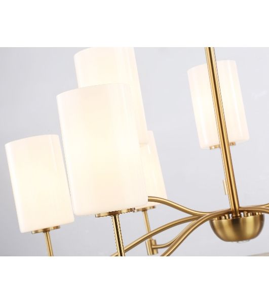 Люстра Ambrella light LH56054/6+3 BS/FR латунь/белый матовый E14*9 max 40W D765*1060