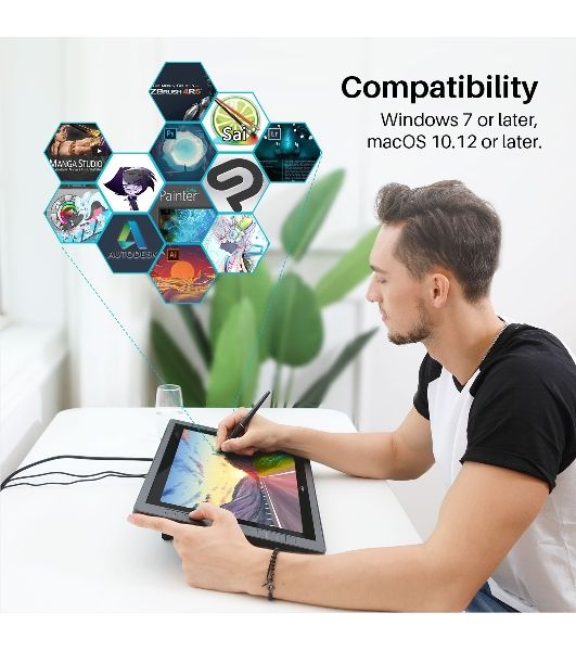 Графический монитор Huion Kamvas Pro 20 (2019), 19.5", 1920x1080, 8192 уровней, HDMI