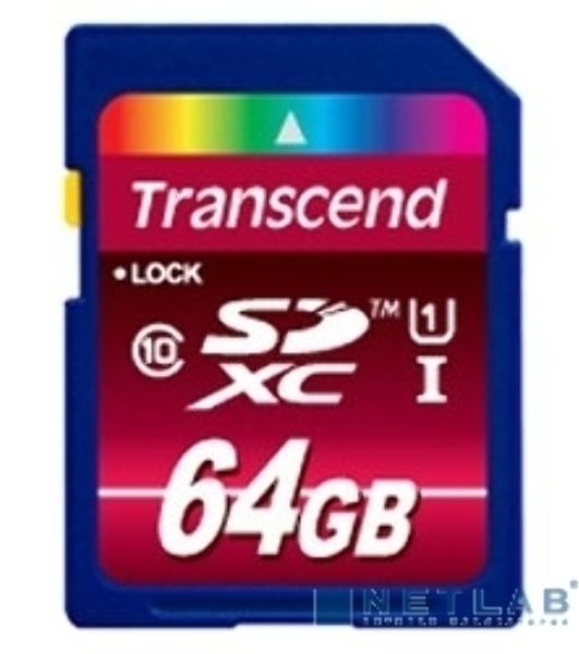 Флеш карта SDXC 64Gb Class10 Transcend TS64GSDXC10U1 BULK w/o adapter