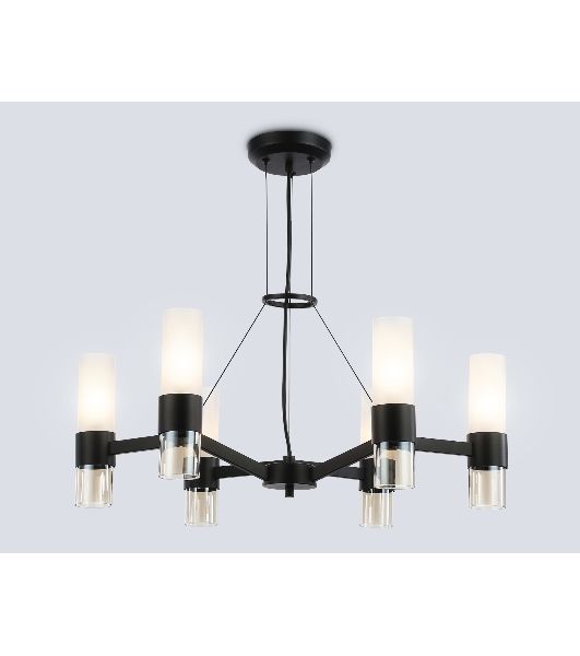 Люстра Ambrella light LH55104/6 BK/FR/TI черный/белый матовый/янтарь E14*6 max 40W D650*1080