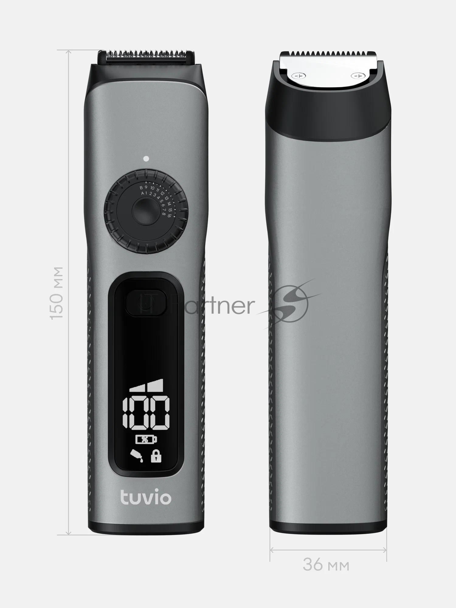 Машинка для стрижки волос Tuvio HC-DL2BL, триммер с 2 насадками