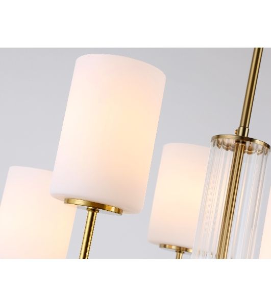 Люстра Ambrella light LH56215/6 BS/FR латунь/белый матовый E27/6 max 60W D600*600