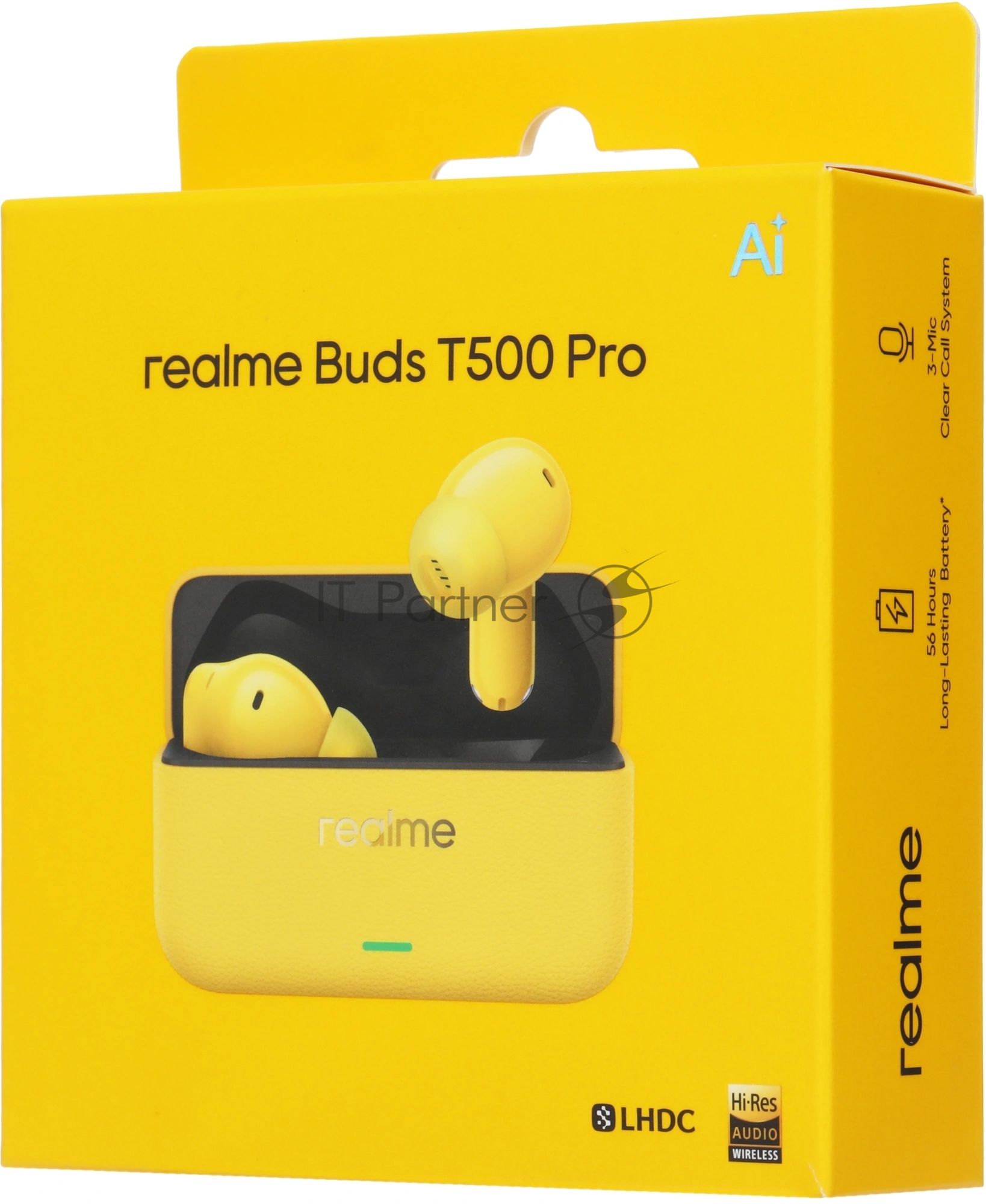 Наушники TWS Realme Buds T500 Pro желтый, внутриканальные, Bluetooth, активное шумоподавление, до 56 ч