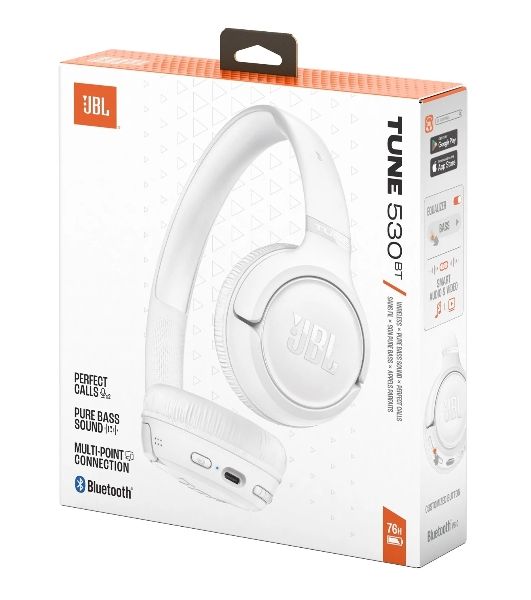 Беспроводные наушники JBL Tune 530BT белый, накладные, Bluetooth, складная конструкция