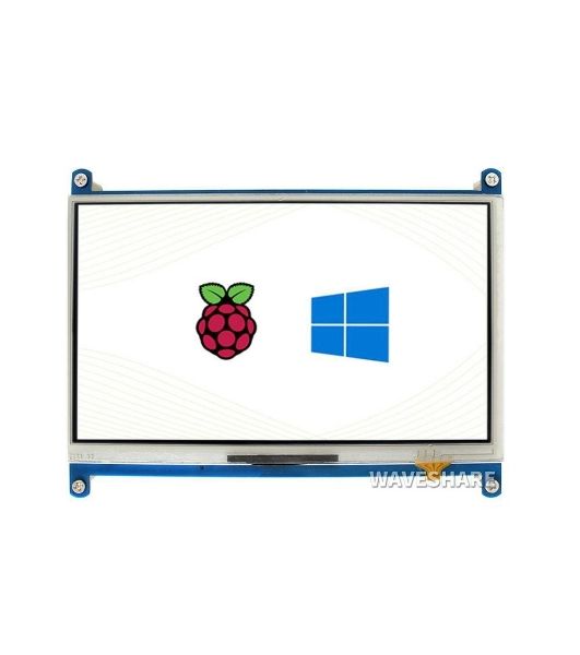 Резистивный сенсорный дисплей без корпуса ACD18-RA418 Waveshare 7"; 1024x600 IPS матрица, вход HDMI, питание по USB, для Raspberry Pi 3